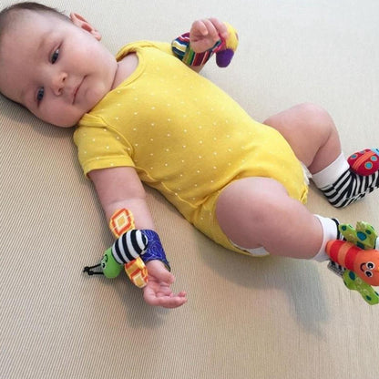 Multicolor Baby Wrist Rattle & Foot Finder Set – Perfect Newborn & Toddler Gift