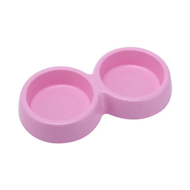 DPlBDoublePetFoodBowlStainlessSteelDrinkwarePetDrinkingFoodDogFoodPuppyFeedingSupplies