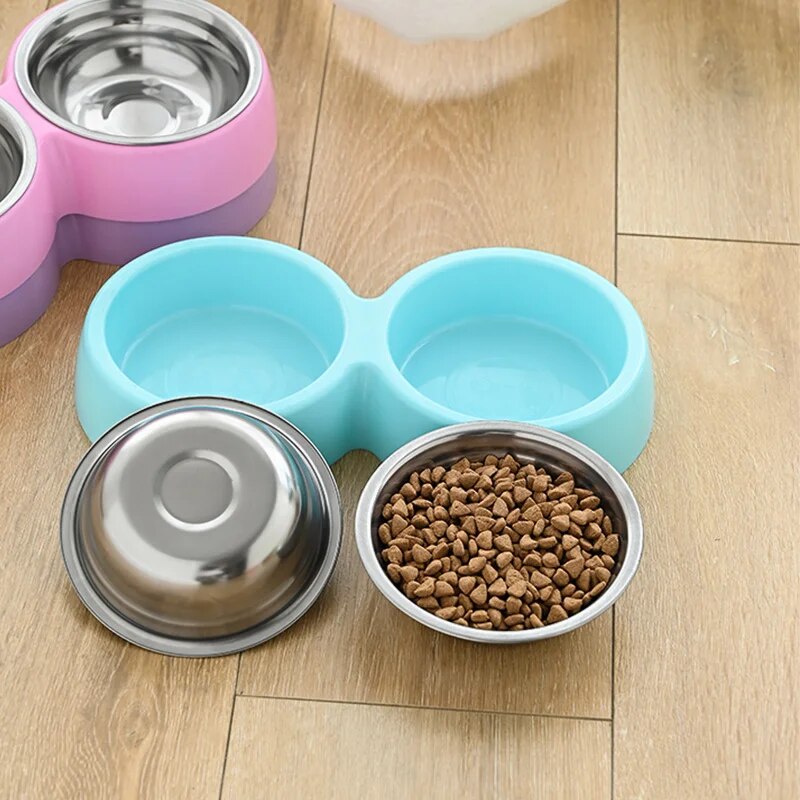 Sf9zDoublePetFoodBowlStainlessSteelDrinkwarePetDrinkingFoodDogFoodPuppyFeedingSupplies