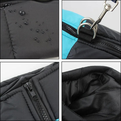 mmUcWaterproofWarmDogClothesPetCoatWinterVestPaddedZipperJacketDogClothingforSmallMed