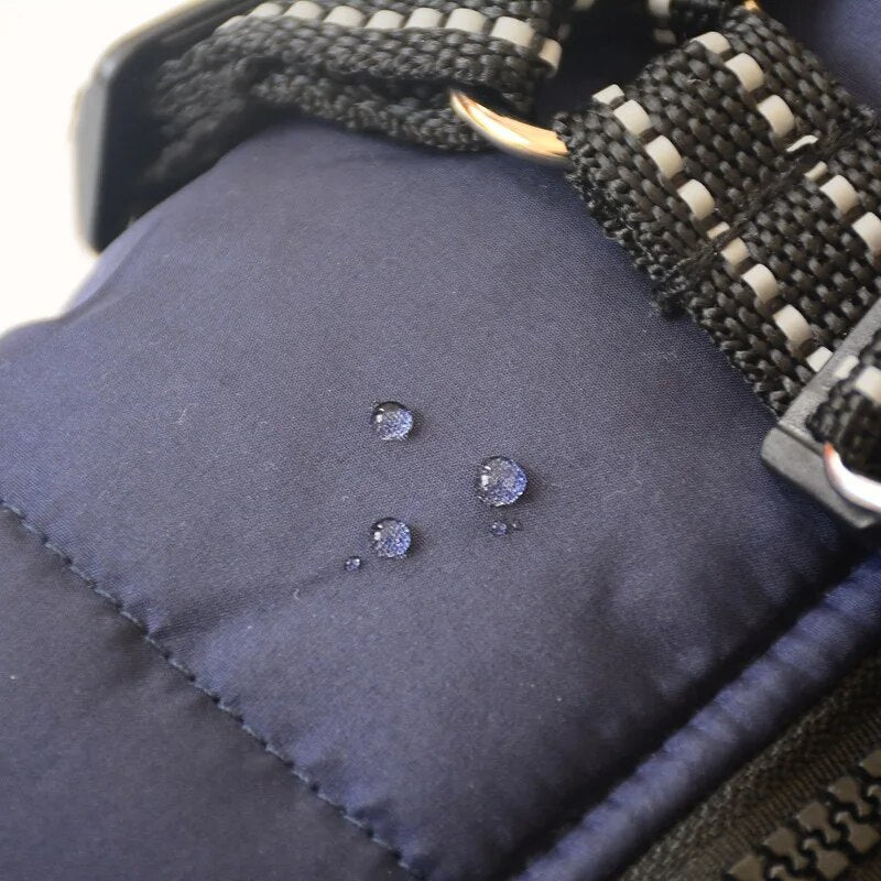 D8VbWinterDogClothesForSmallDogsWarmFleeceLargeDogJacketWaterproofPetCoatWithHarness