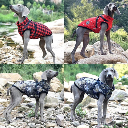 nZqnWinterDogClothesForSmallDogsWarmFleeceLargeDogJacketWaterproofPetCoatWithHarness