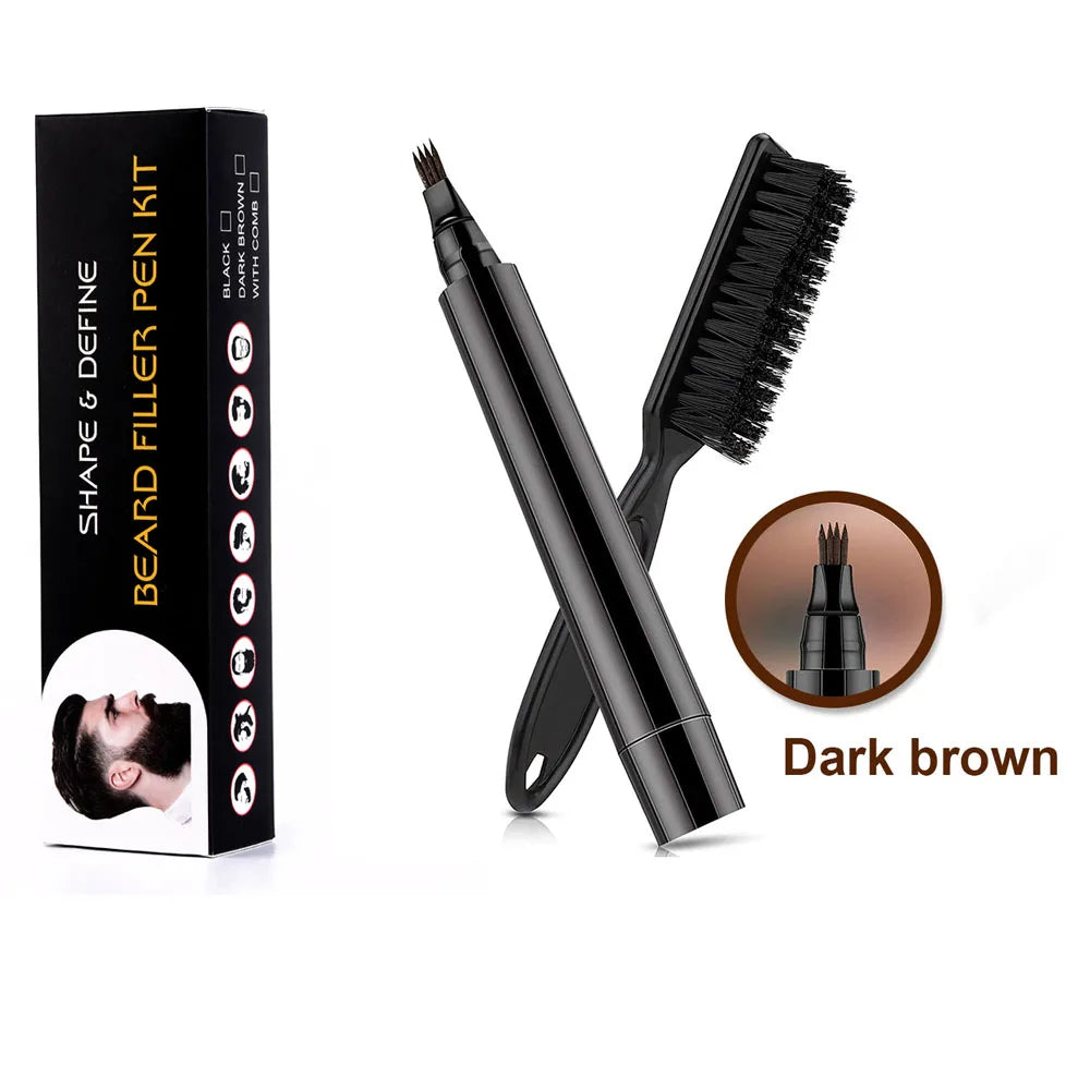 Beard Growth Pen for Nourishing & Shaping Regrowth Dark brown
