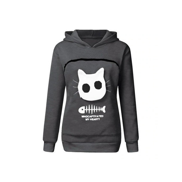 Comfortable cat carrying hoodie for adults