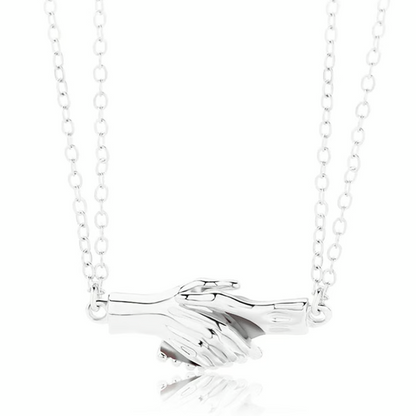 Hold Hands Couple Necklace silver
