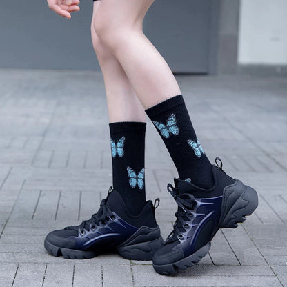 Cute Butterfly Print Crew Socks (2).jpg