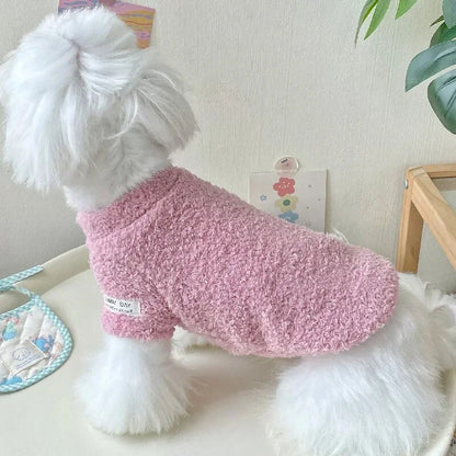 doEVAutumnWinterDogSweaterDoubleSidedCloudPlushBottomSweaterThickenedPlushCoatPetDogC