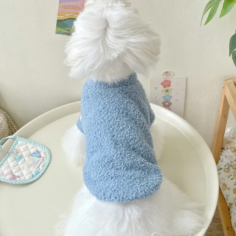 wwkzAutumnWinterDogSweaterDoubleSidedCloudPlushBottomSweaterThickenedPlushCoatPetDogC