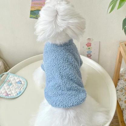 wwkzAutumnWinterDogSweaterDoubleSidedCloudPlushBottomSweaterThickenedPlushCoatPetDogC