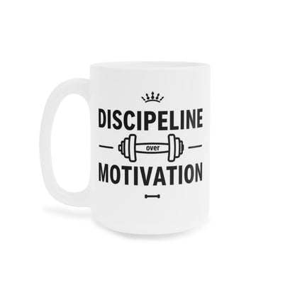Discipline Over Motivation Coffee Mug — Fitness Motivational Gym Gift