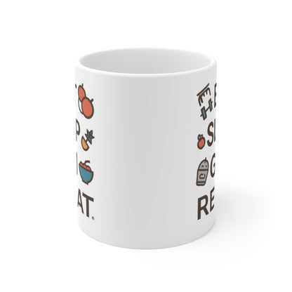Eat Sleep Gym Repeat Mug — Funny Fitness Ceramic Coffee Cup