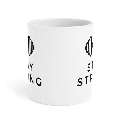 Stay Strong Mug — Motivational Dumbbell Coffee Cup (Gym Gift)