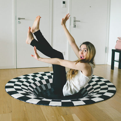 3D Optical Illusion Rug (Black & White) 3