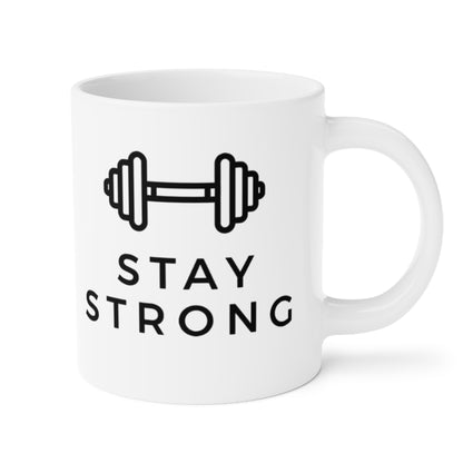 Stay Strong Mug — Motivational Dumbbell Coffee Cup (Gym Gift)