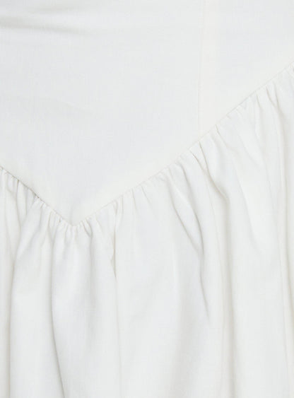 Esatora Halter Flare Mini Dress White