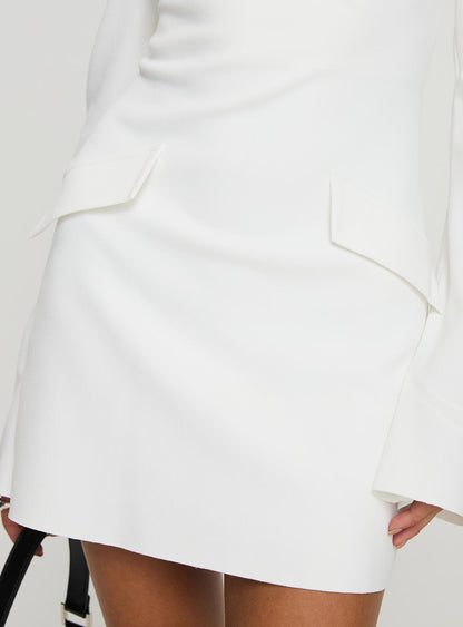 Carters Long Sleeve Mini Dress White