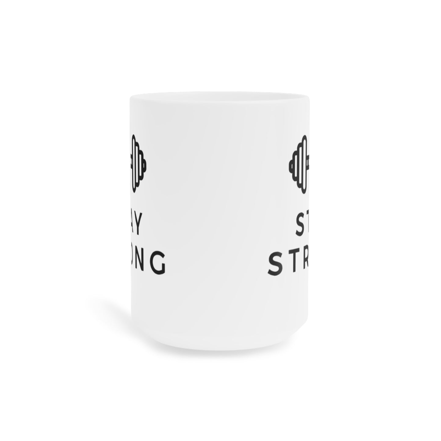 Stay Strong Mug — Motivational Dumbbell Coffee Cup (Gym Gift)