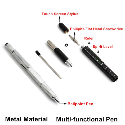 6 In 1 MultiFunctional Stylus Metal Ruler Pen With Level  Screwdriver 4