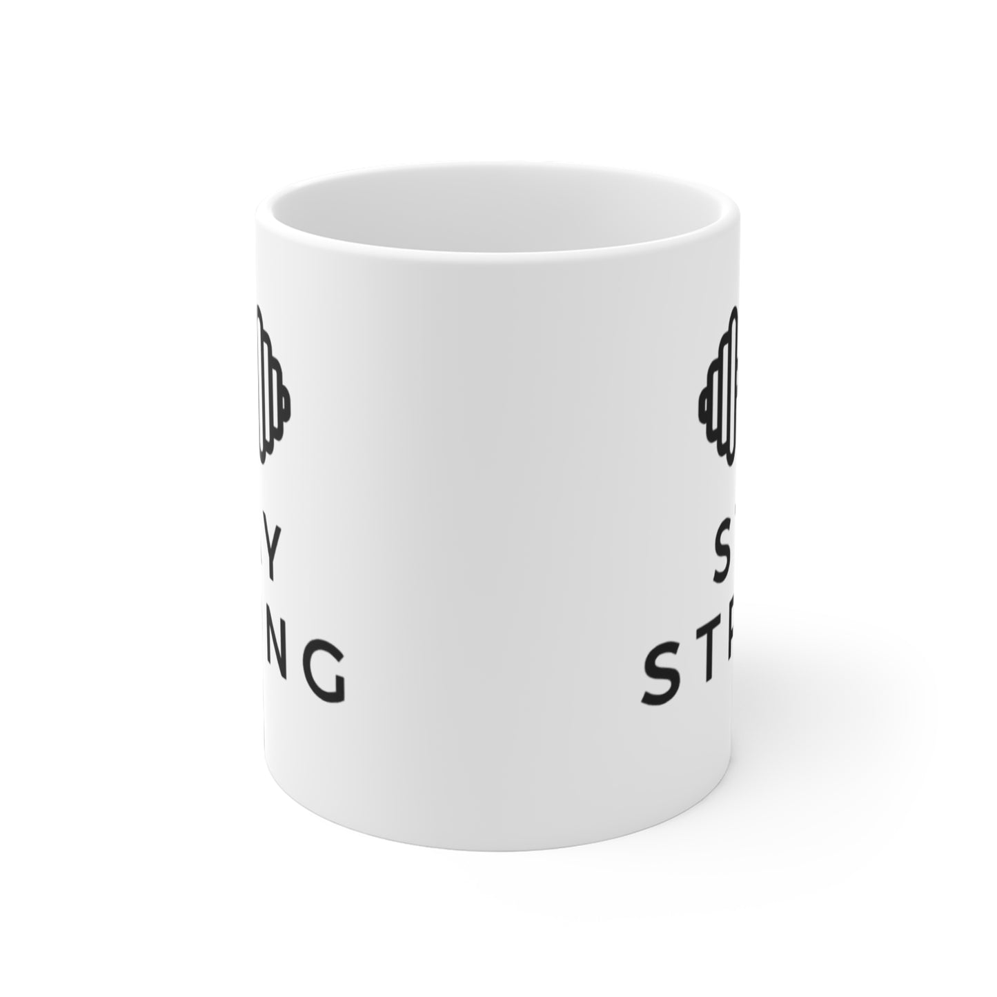 Stay Strong Mug — Motivational Dumbbell Coffee Cup (Gym Gift)