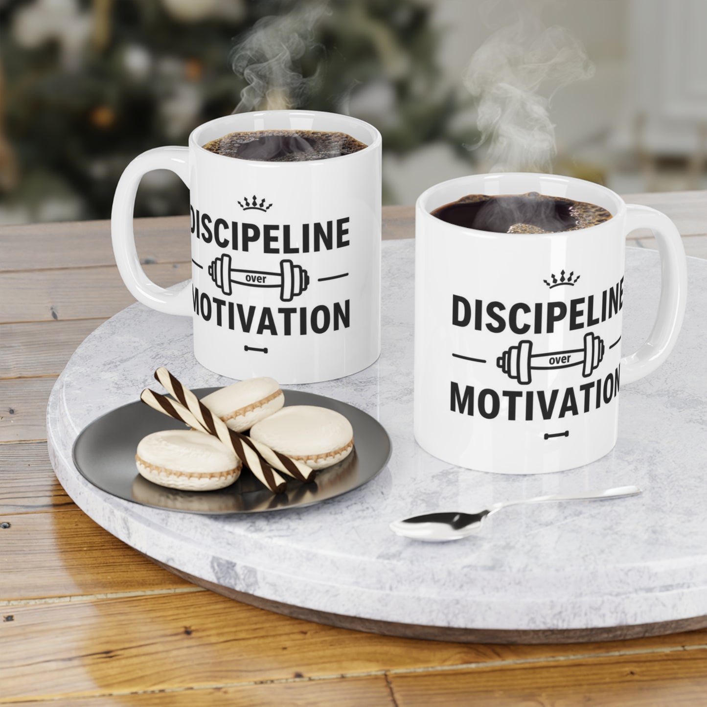 Discipline Over Motivation Coffee Mug — Fitness Motivational Gym Gift