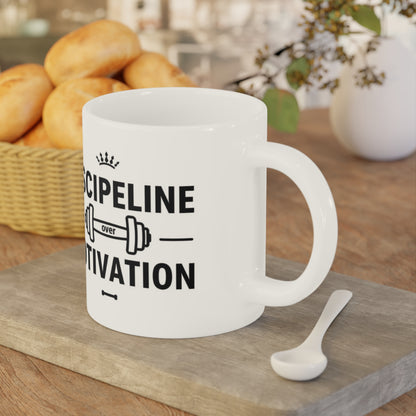 Discipline Over Motivation Coffee Mug — Fitness Motivational Gym Gift