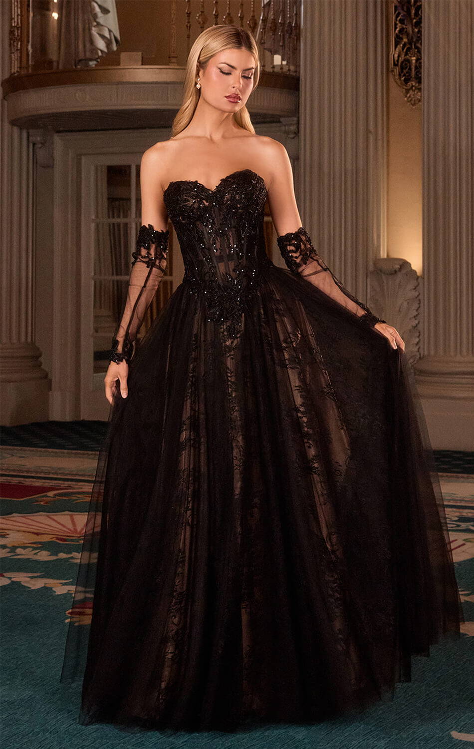 LILITH GOWN A- TULLE DRESS WITH GLOVES