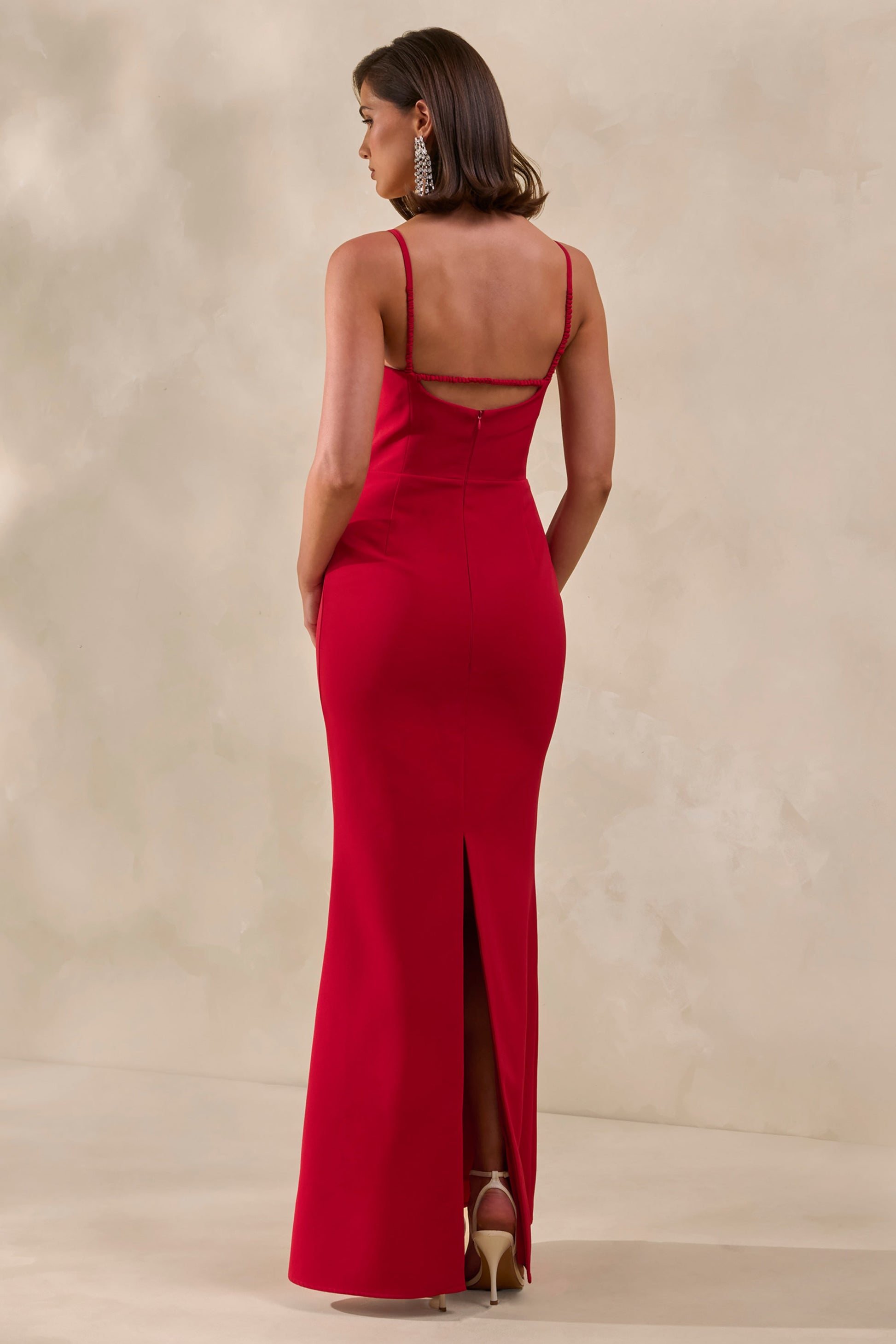 Zavira | Red Square-Neck Maxi Dress