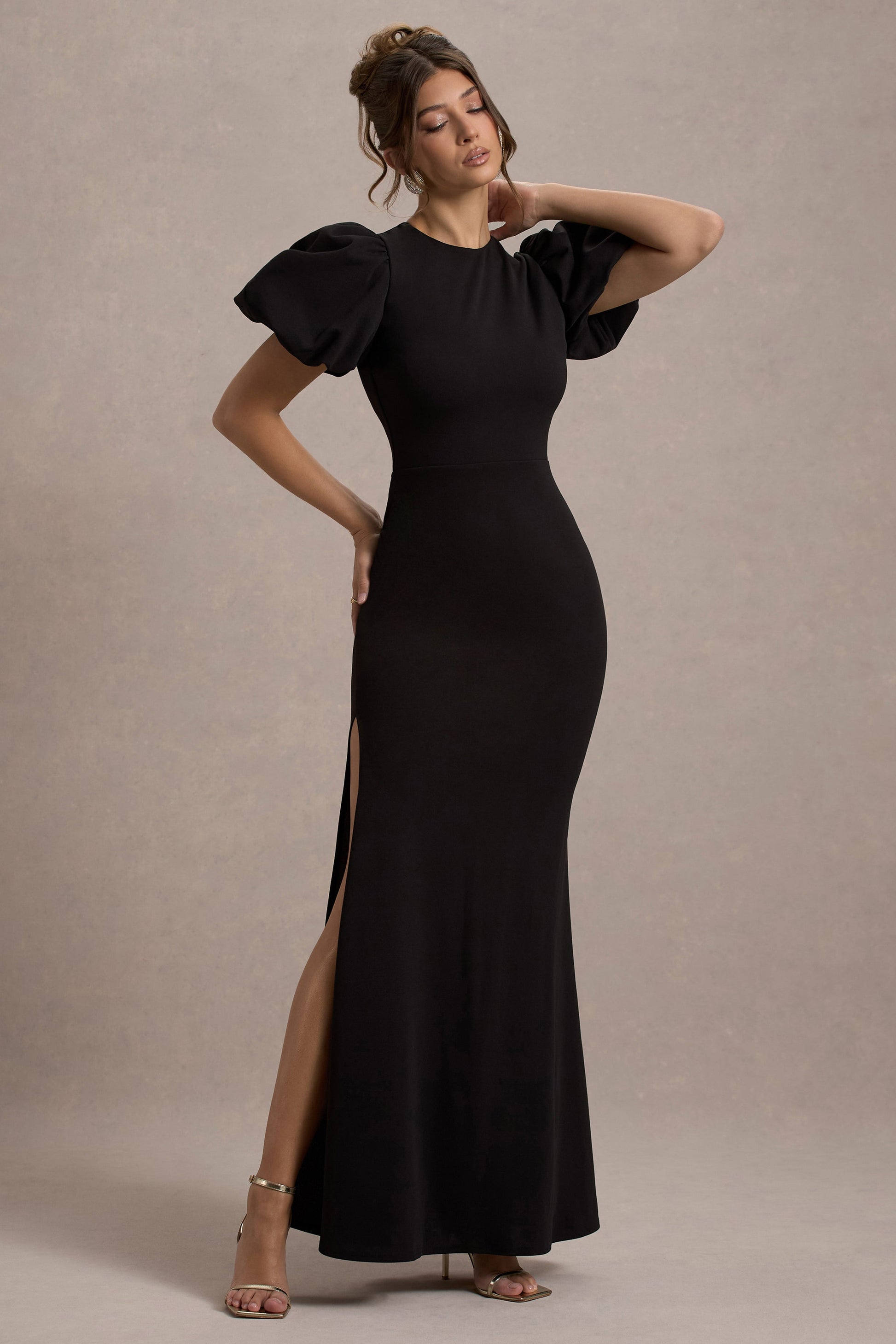 Love Letters | Black Puff-Sleeve Maxi Dress