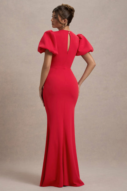 Love Letters | Red Puff-Sleeve Maxi Dress