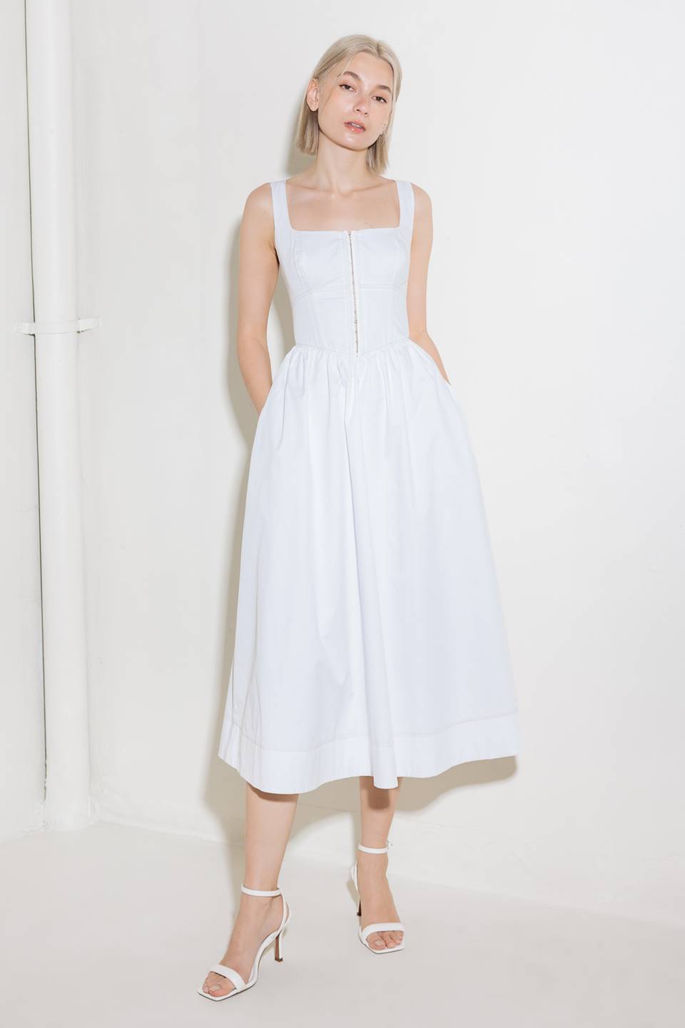 CATCH THE SUN WHITE MIDI DRESS