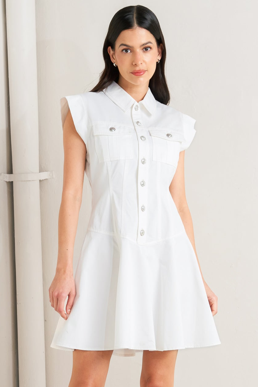 CONFIDENTLY YOURS WHITE MINI DRESS