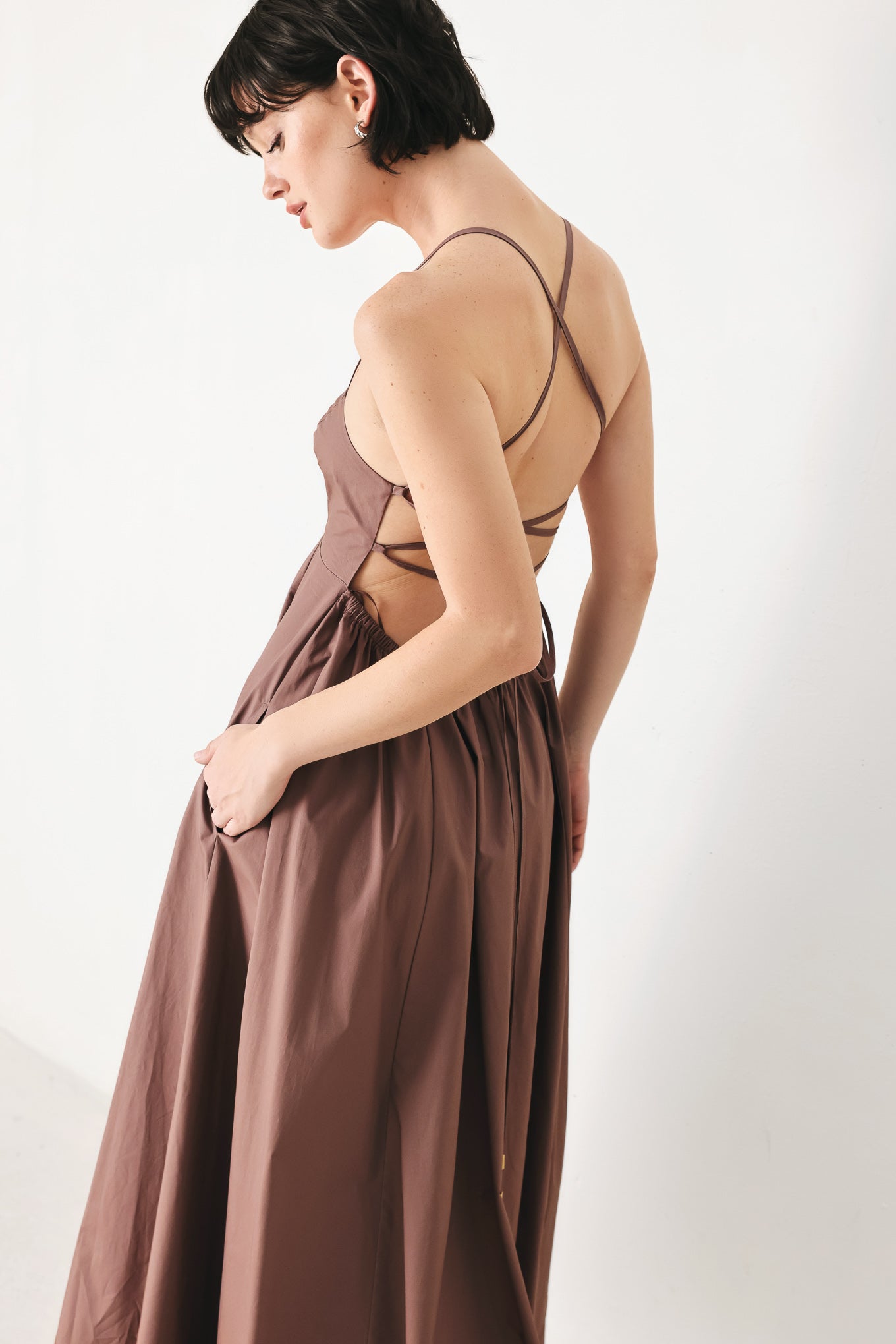 PURE OPEN BACK MIDI DRESS