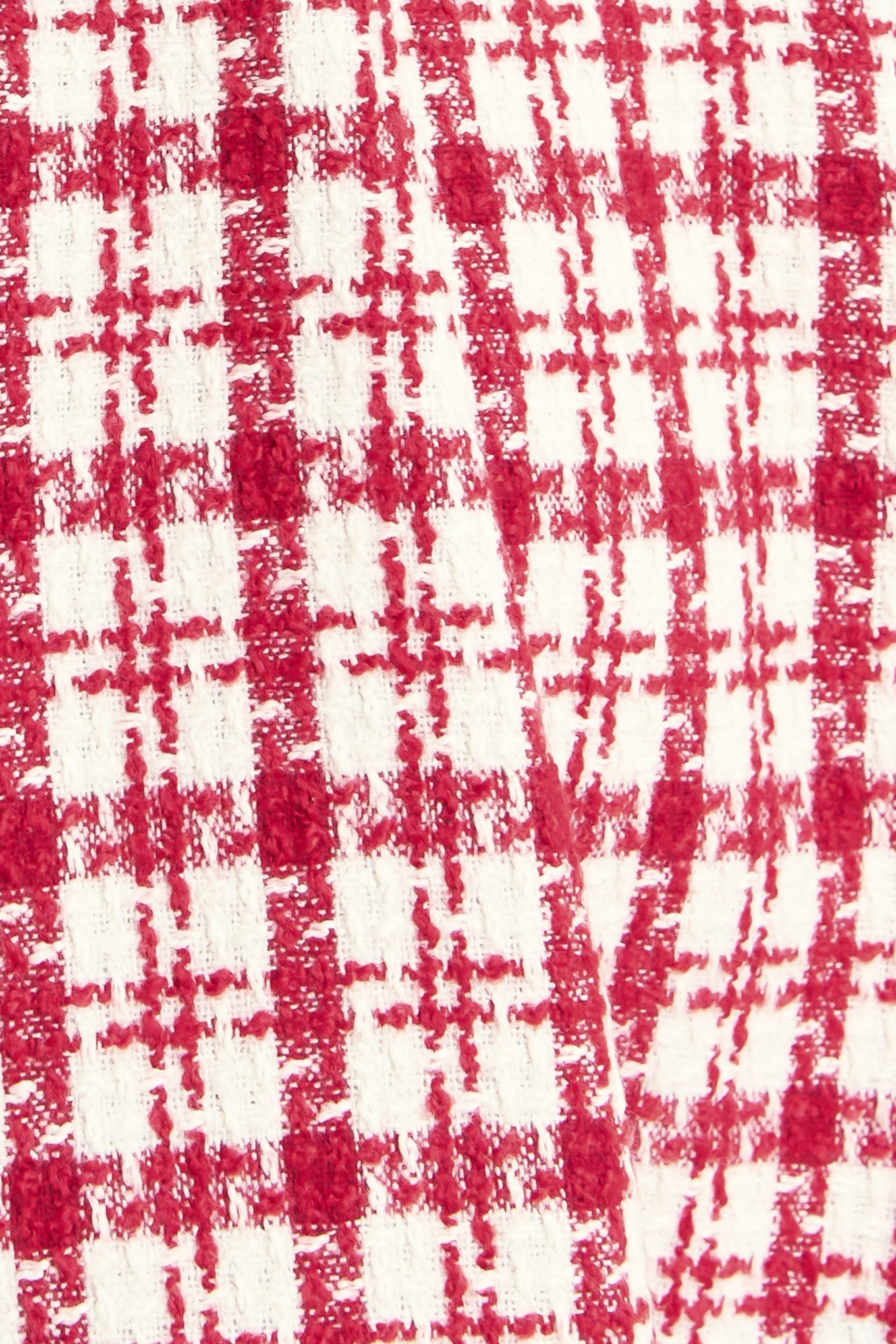 RED CHECK TWEED MINI DRESS