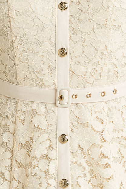 PURELY ROMANTIC LACE MIDI DRESS