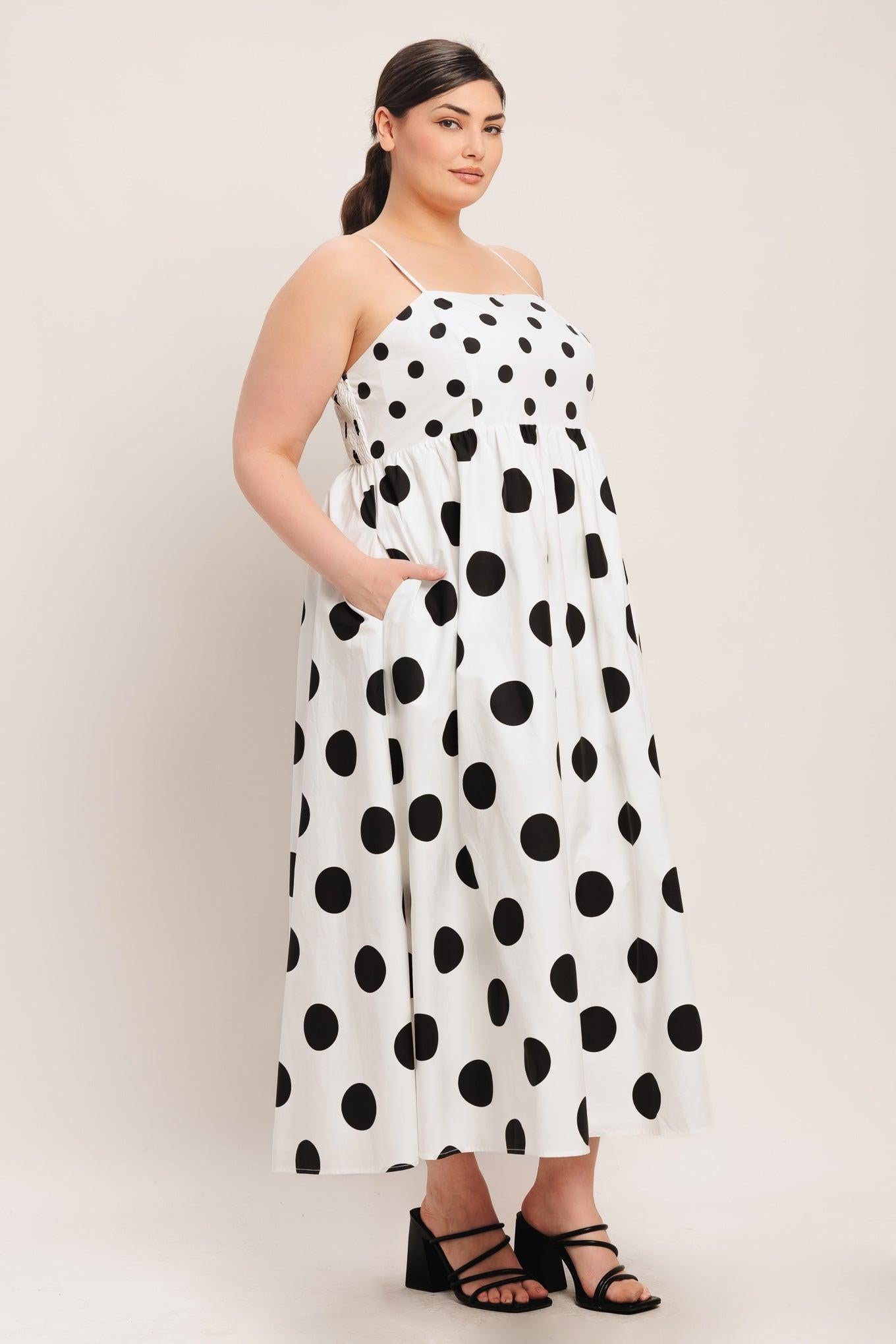 DOLCE VITA POLKA DOT MIDI DRESS FINAL
