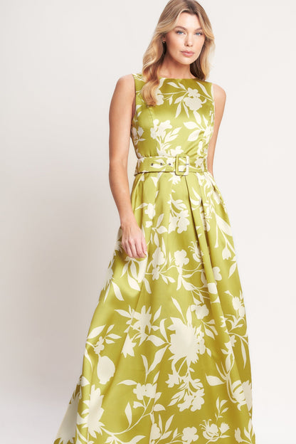 LIME FLORAL MAXI DRESS