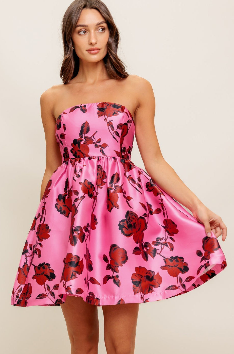 WAVERLY MINI DRESS PINK FLORAL FINAL