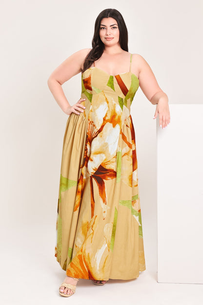 Limoncello Garden Maxi Dress Floral Bustier Dress FINAL
