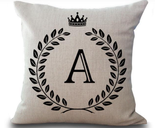 Personalized Alphabet Pillow Cover A