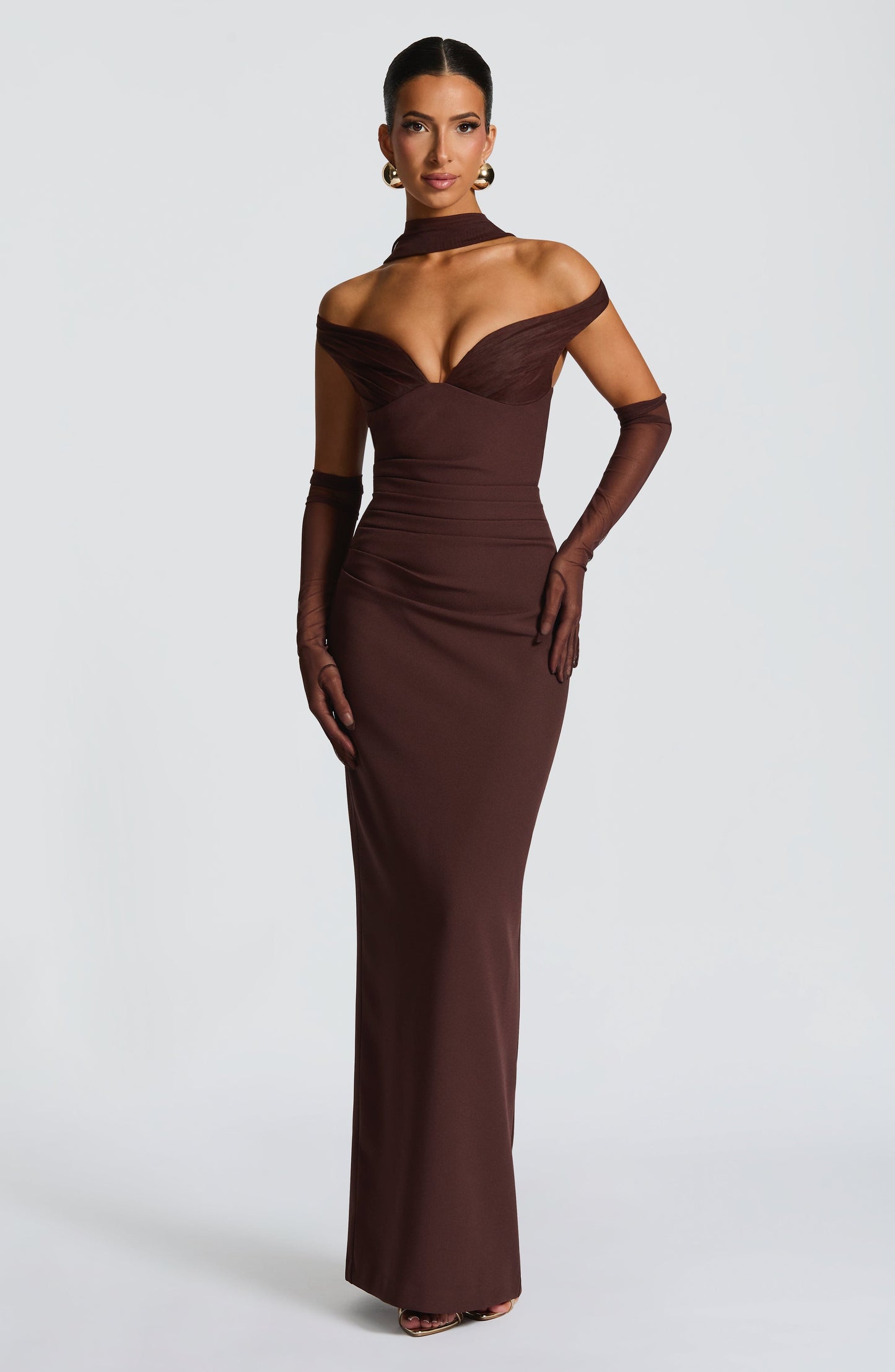 Abigail Maxi Dress Plum Brown