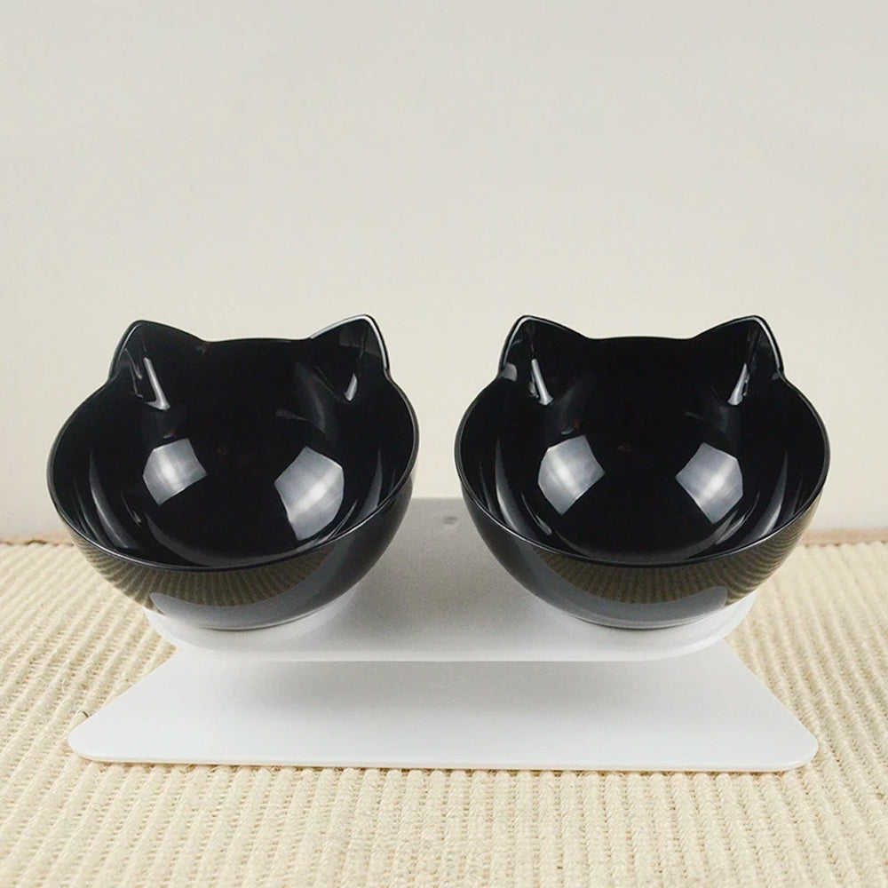 Anti-Vomiting Orthopedic Cat Bowl For Food & Water, Plastic Material