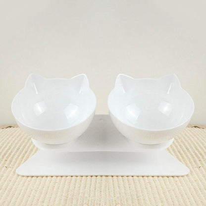 Anti-Vomiting Orthopedic Cat Bowl For Food & Water, Plastic Material