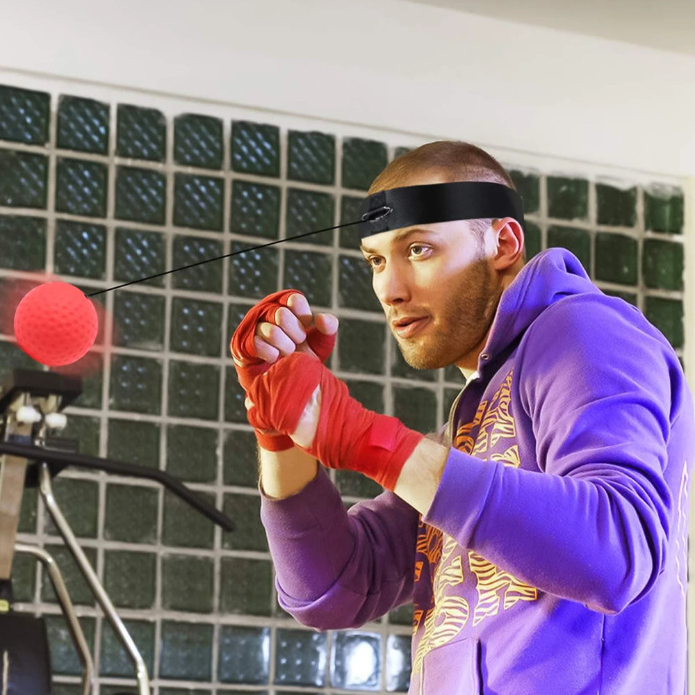 Adjustable boxing reflex ball headband for family use