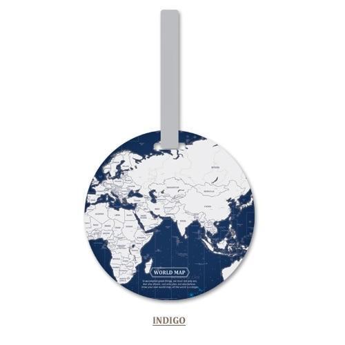 Map Of The World Luggage TagIndigo