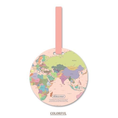 Map Of The World Luggage Tag  Colorful