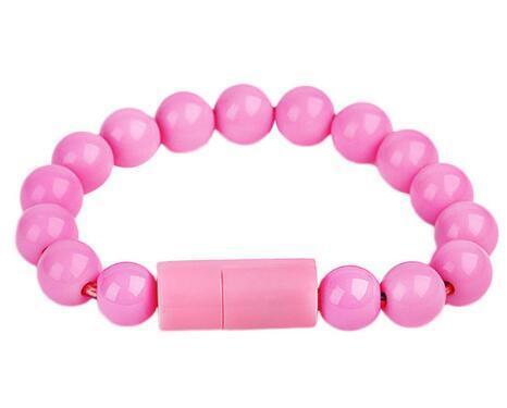 Beaded Charging Bracelet pink