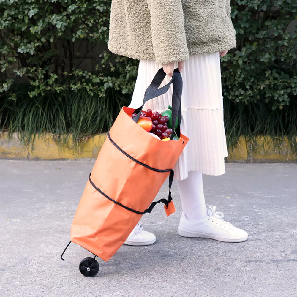 folding bag with wheels