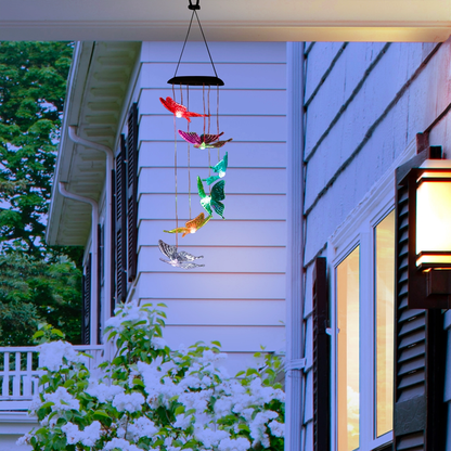 Color-Changing LED Solar Butterfly Outdoor Wind Chimes 2