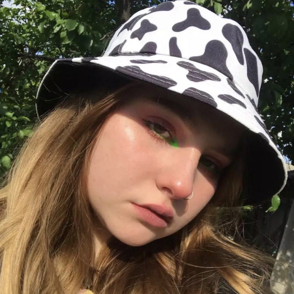 Comfortable cow pattern hat for all ages