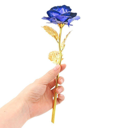 Everlasting Gold Rose Blue